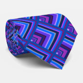 Cravate Motif à échelle Bleu et violet (Roulé)