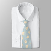 Cravate Motif à fleurs bleu et jaune Pastel Daisy (Attaché)