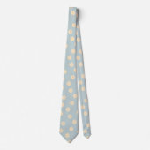 Cravate Motif à fleurs bleu et jaune Pastel Daisy (Devant)