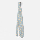 Cravate Motif à fleurs bleu et jaune Pastel Daisy (Dos)