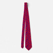 Cravate Motif à fleurs - Bleu et Rouge (Dos)