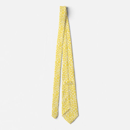 Cravate Motif à fleurs - Citron jaune et blanc (Dos)
