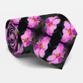 Cravate Motif à fleurs Cosmos rose unique (Roulé)