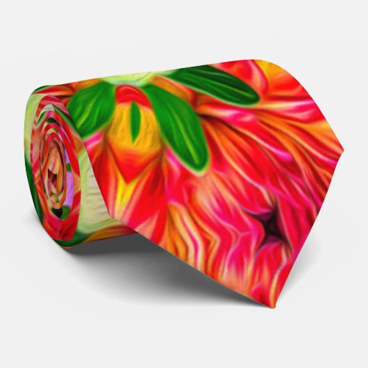 Cravate Motif à fleurs Dahlia (Roulé)
