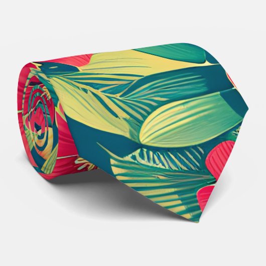 Cravate Motif à fleurs moderne (Roulé)