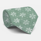Cravate Motif à fleurs Retro Grungy (Roulé)
