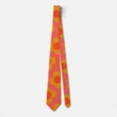 Cravate Motif à fleurs Retro Mod en Orange (Devant)