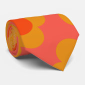 Cravate Motif à fleurs Retro Mod en Orange (Roulé)