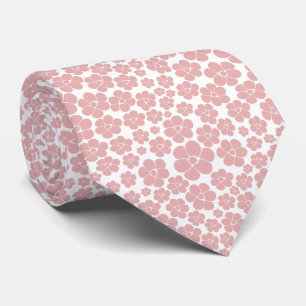 Cravate Motif à fleurs - rose et blanc