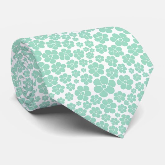 Cravate Motif à fleurs - Vert (Monnaie) (Roulé)