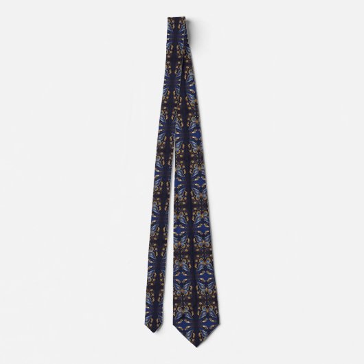 Cravate Motif à papillon bleu et or (Dos)