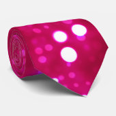 Cravate Motif à points de polka rose chaud (Roulé)