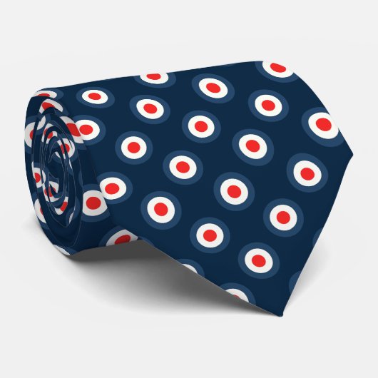 Cravate Motif à points Polka - bleu rouge blanc (Roulé)