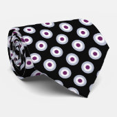 Cravate Motif à points Polka - bleu violet noir blanc (Roulé)