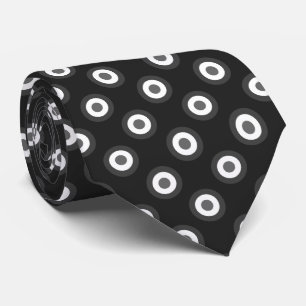 Cravate Motif à points Polka - gris noir blanc