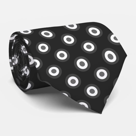 Cravate Motif à points Polka - gris noir blanc (Roulé)