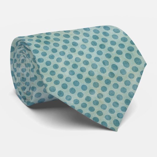 Cravate Motif à points Polka vert moderne et Turquoise (Roulé)