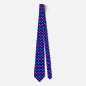 Cravate Motif à pois bleu marine rose cyan (Devant)