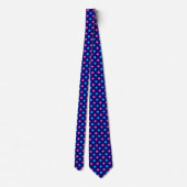 Cravate Motif à pois bleu marine rose cyan (Dos)