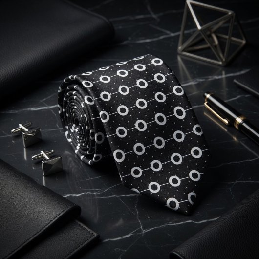 Cravate Motif à pois de l'orbite de minuit