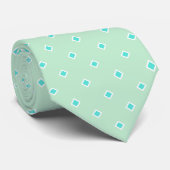 Cravate Motif à pois diamant vert menthe aqua (Roulé)