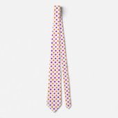 Cravate Motif à pois orange violet blanc (Devant)