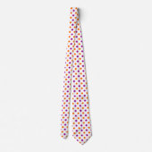 Cravate Motif à pois orange violet blanc (Dos)