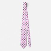 Cravate Motif à pois rose violet blanc (Devant)