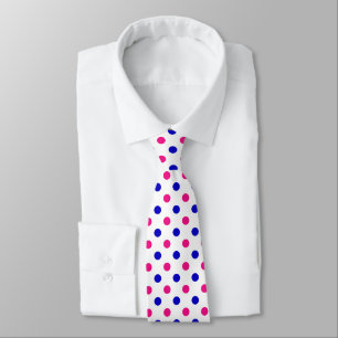 Cravate Motif à pois rouge rose bleu
