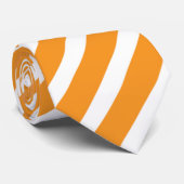 Cravate motif à rayures blanches cool orange (Roulé)