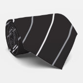 Cravate Motif à rayures blanches gris noir classique (Roulé)