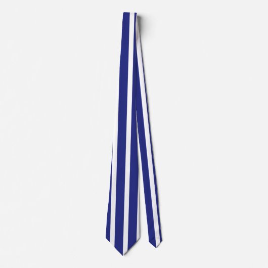 Cravate Motif à rayures bleu et blanc marine (Devant)