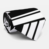 Cravate Motif à rayures chevron noir et blanc (Roulé)