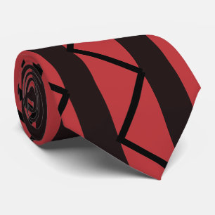 Cravate Motif à rayures Chevron rouge noir