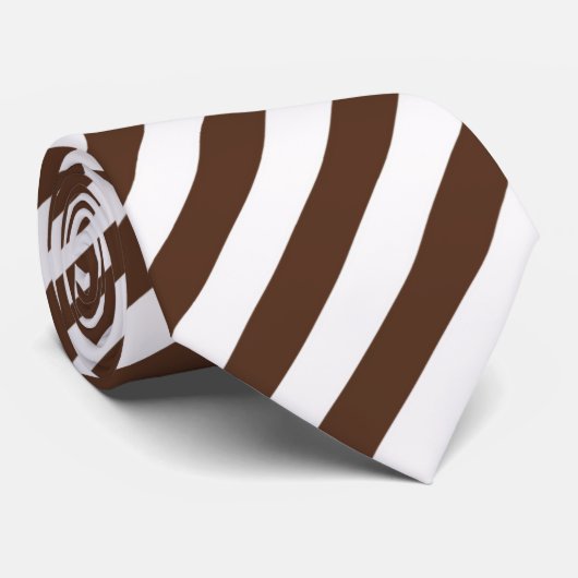 Cravate motif à rayures de chocolat cool (Roulé)