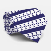 Cravate Motif à rayures de triangle bleu (Roulé)