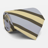 Cravate Motif à rayures diagonales jaune argent marron (Roulé)