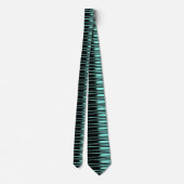 Cravate Motif à rayures élégant noir/turquoise (Dos)