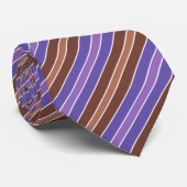 Cravate Motif à rayures multiples Brown et violet (Roulé)