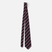 Cravate Motif à rayures noir blanc rose (Dos)