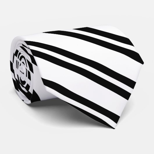 Cravate Motif à rayures noir et blanc (Roulé)