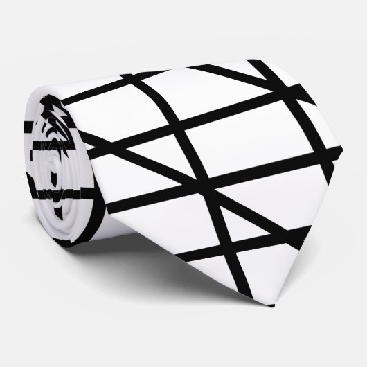 Cravate Motif à rayures noir et blanc (Roulé)