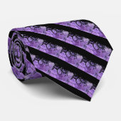 Cravate Motif à rayures noire et violette (Roulé)