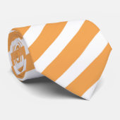 Cravate Motif à rayures orange et blanc (Roulé)