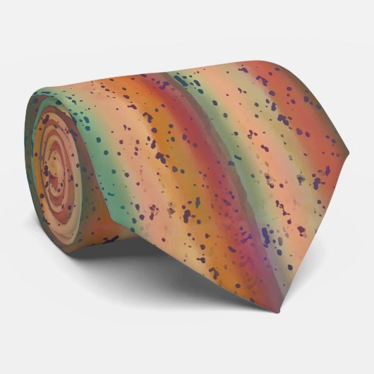 Cravate Motif à rayures pointes de la truite arc-e (Roulé)