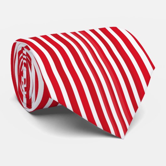 Cravate Motif à rayures rouges et blanches (Roulé)