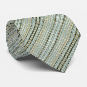 Cravate Motif à rayures turquoise et or