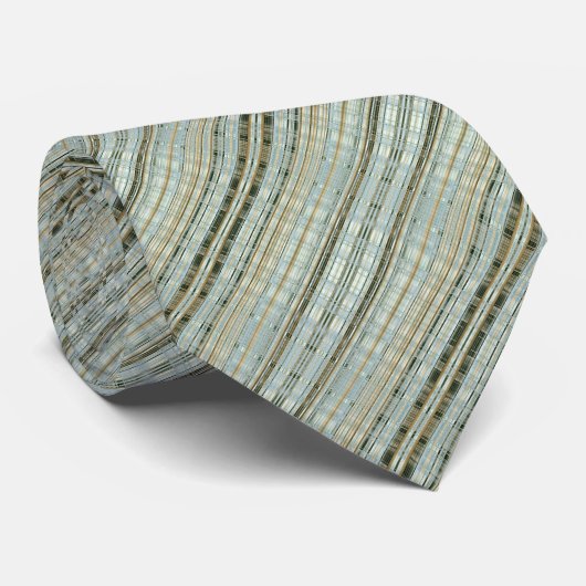 Cravate Motif à rayures turquoise et or (Roulé)