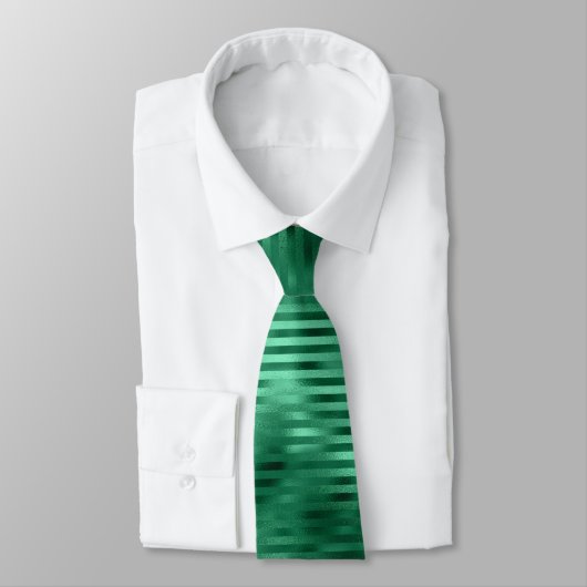 Cravate Motif à rayures vert émeraude, élégant (Attaché)