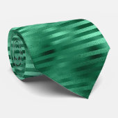 Cravate Motif à rayures vert émeraude, élégant (Roulé)